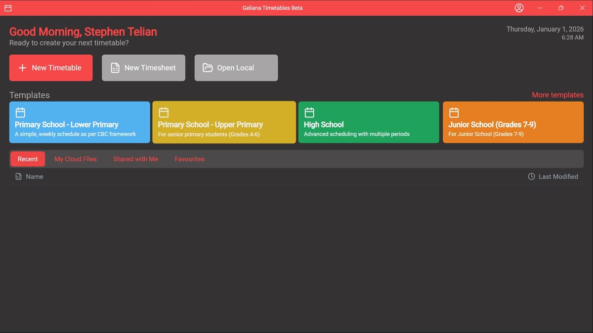 Main Dashboard
