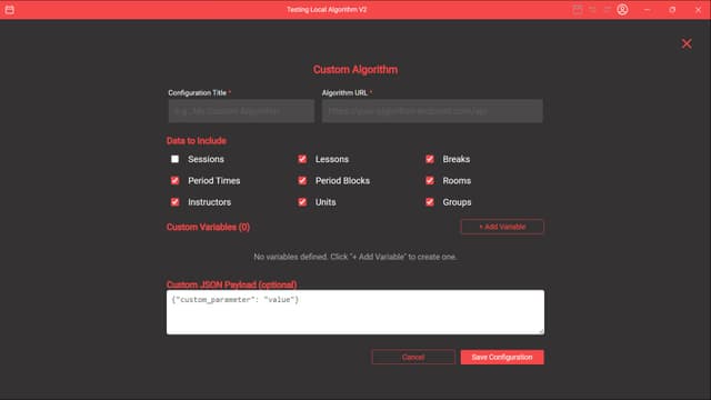 Custom Algorithms